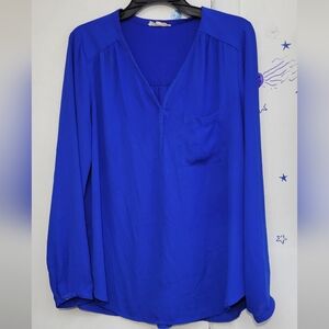 Pleione Deep V Neck Blouse Size Large